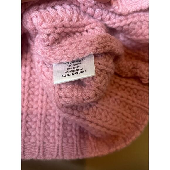 Sablyn Saige Sweater Medium Pink Cashmere Cropped Ribbed Turtleneck M - Picture 6 of 6
